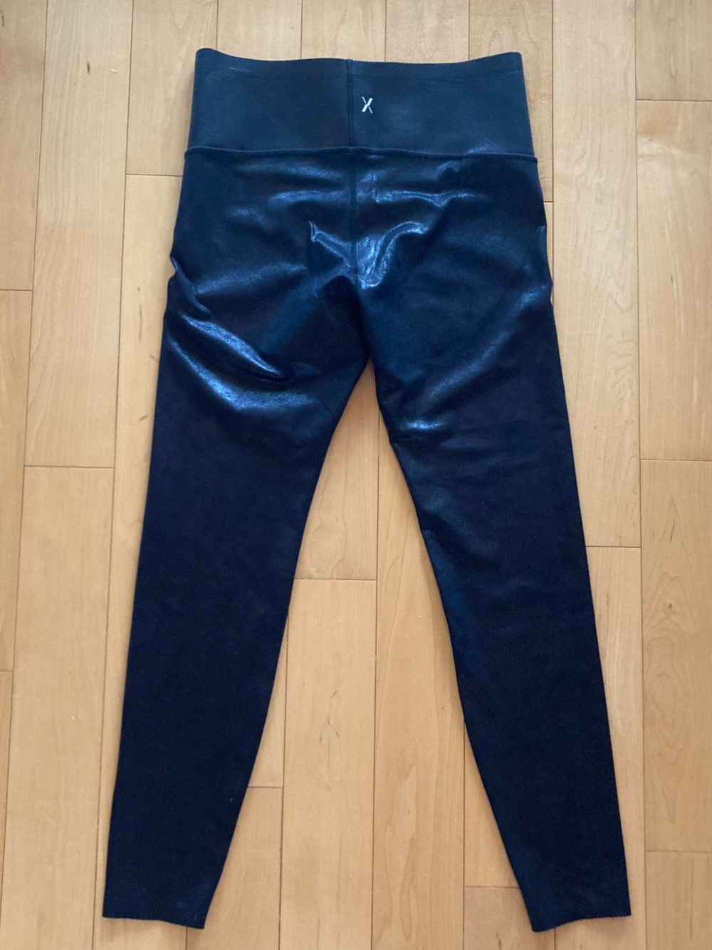 Knix x Birds Papaya Black Faux Leather High Waist Leggings - Size Medium - Picture 5 of 10
